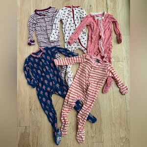 Kickee Pants Kids Baby Footies Pajamas 5 pairs 6-12 months Onsies